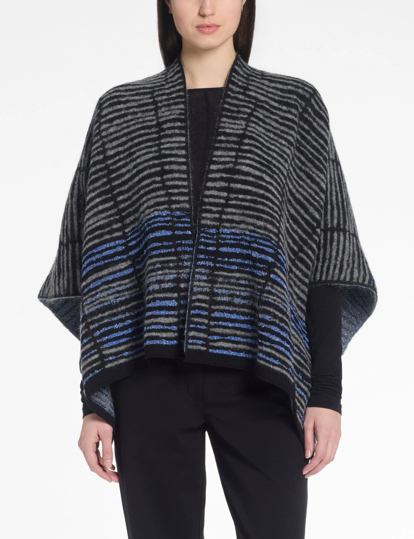 Sarah Pacini Colour Splash Poncho - Cyan