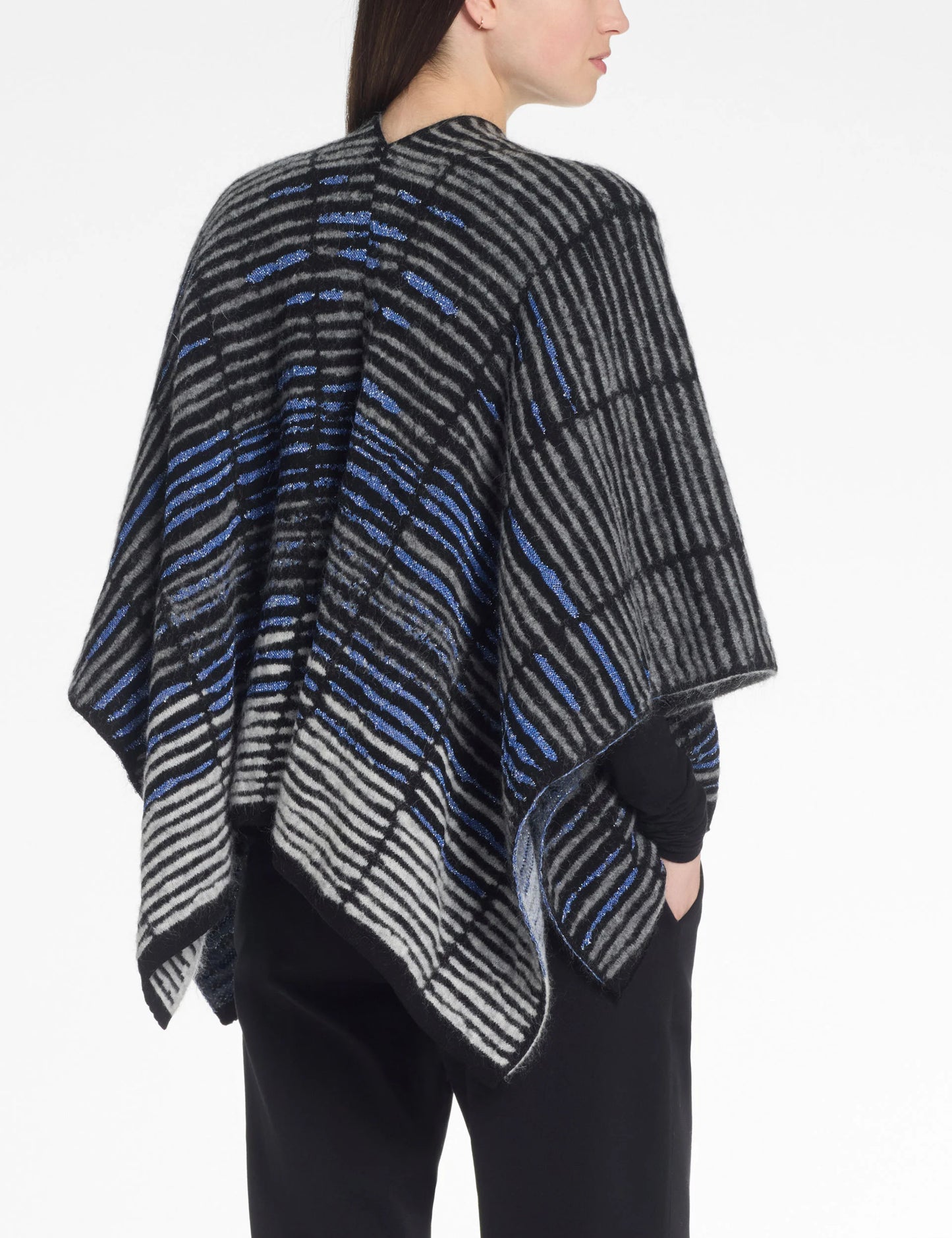 Sarah Pacini Colour Splash Poncho - Cyan