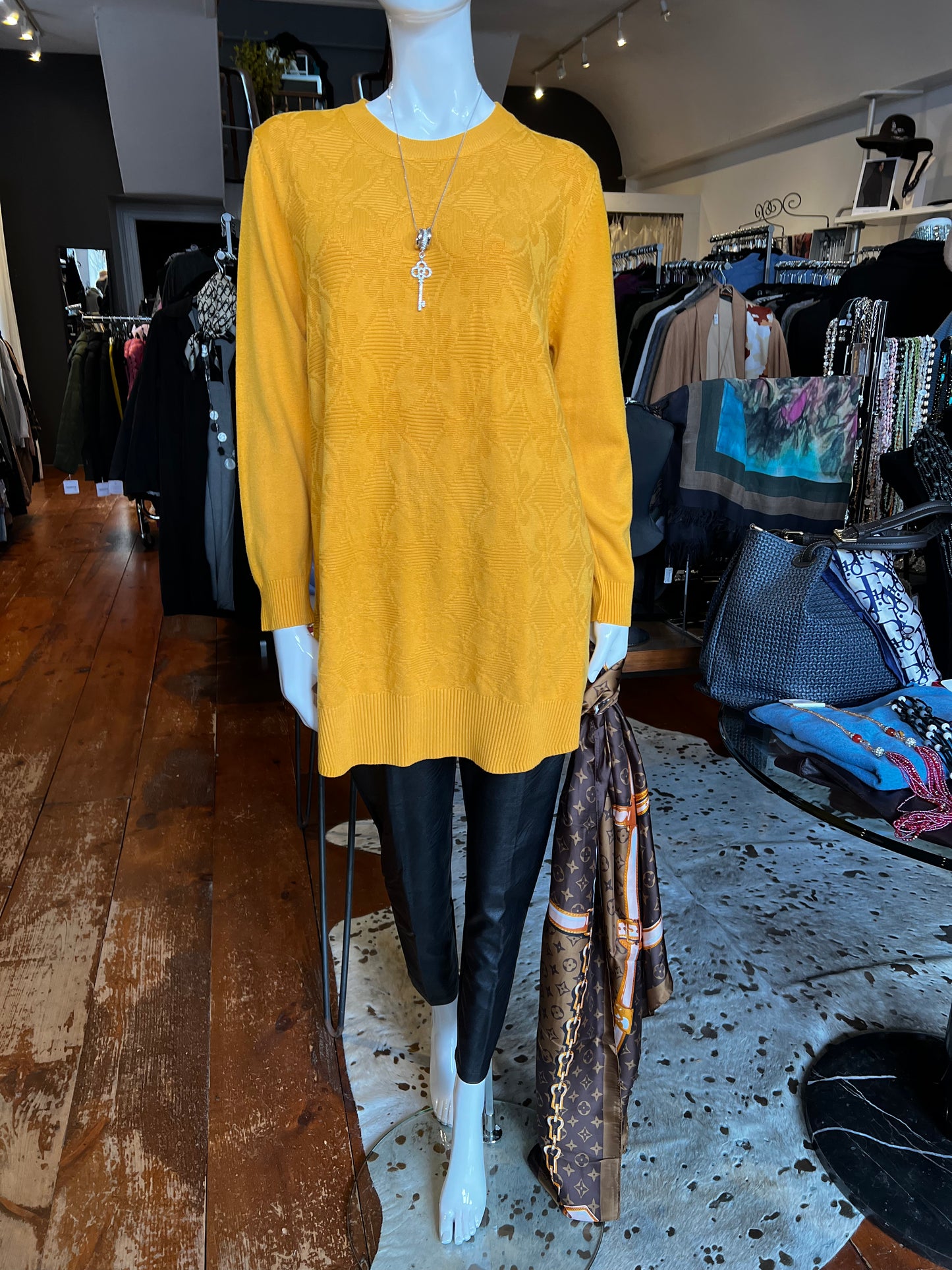 Mustard Print Sweater