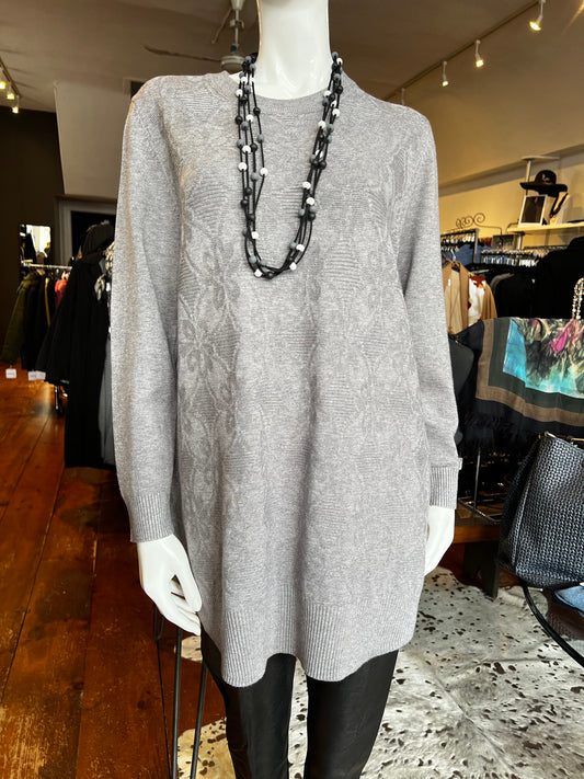 Grey Print Sweater