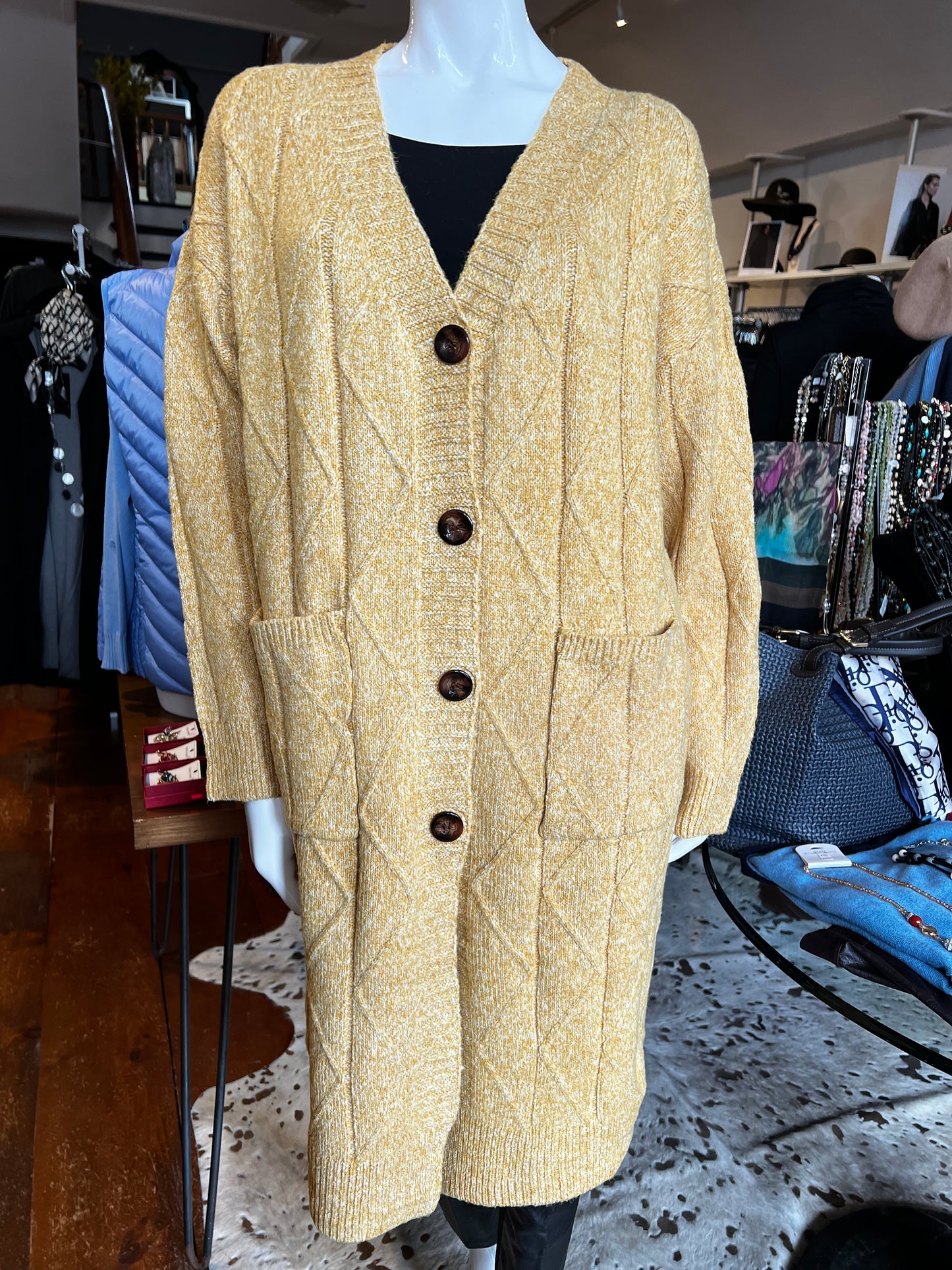 Long Yellow Cardigan